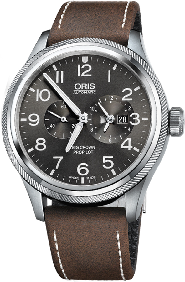Oris Aviation Self winding Automatic Grey Mens Watch 69077354063LS-BROWN 