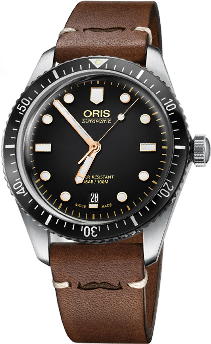 Oris Diving Self winding Automatic Black Mens Watch 73377074084LS 