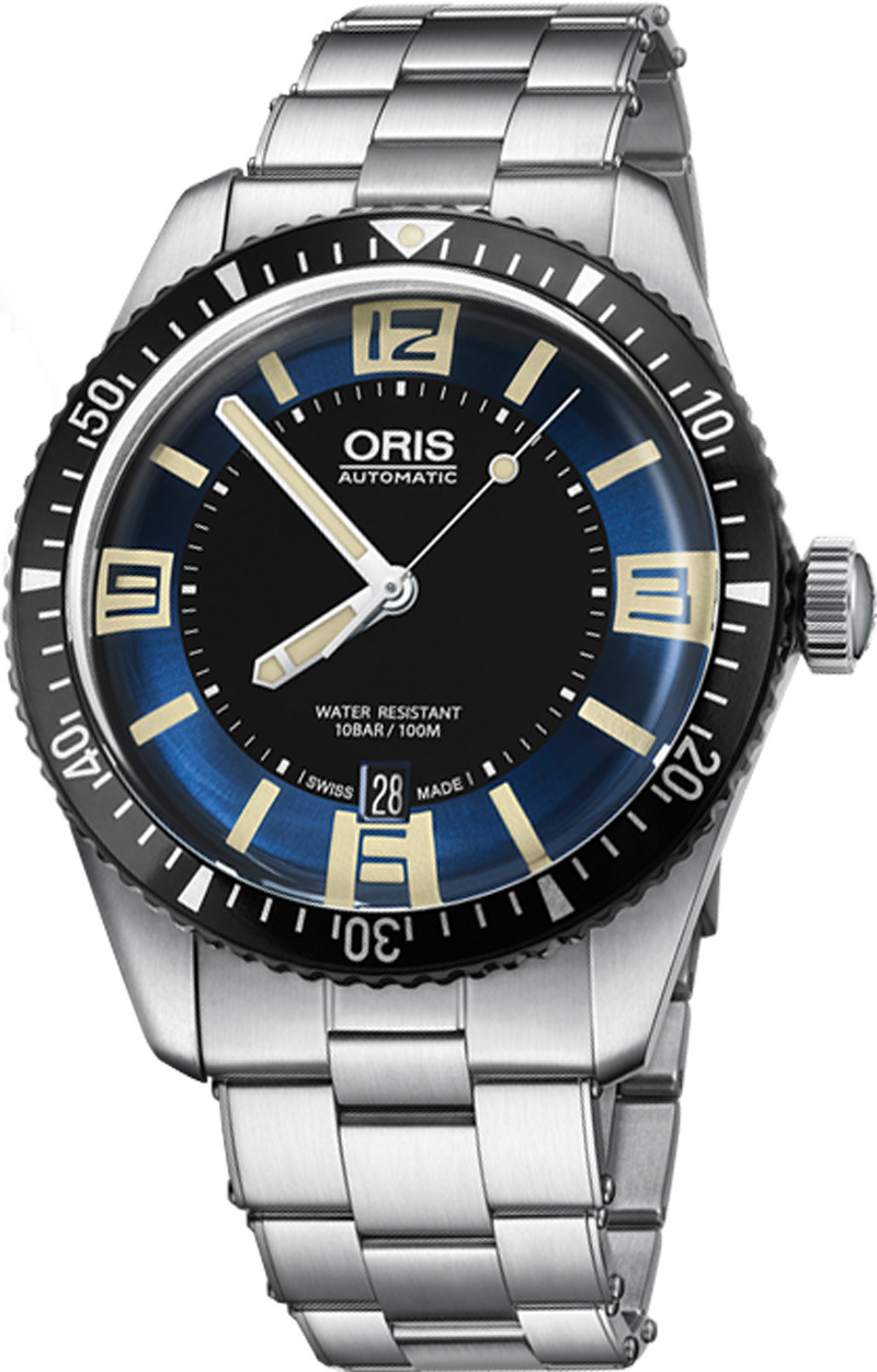 Oris Diving Self winding Automatic Blue Black Mens Watch 73377074035MB 