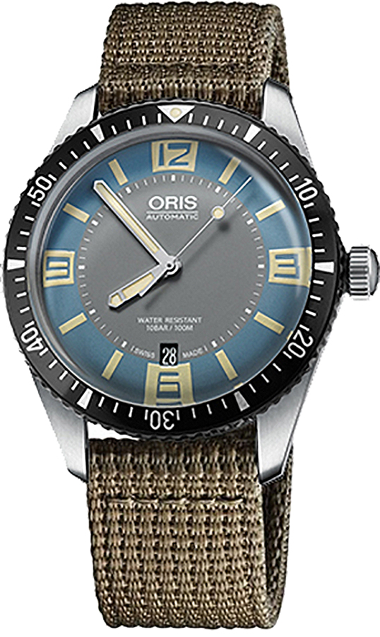 Oris Diving Self winding Automatic Blue Mens Watch 73377074065FS-BROWN 