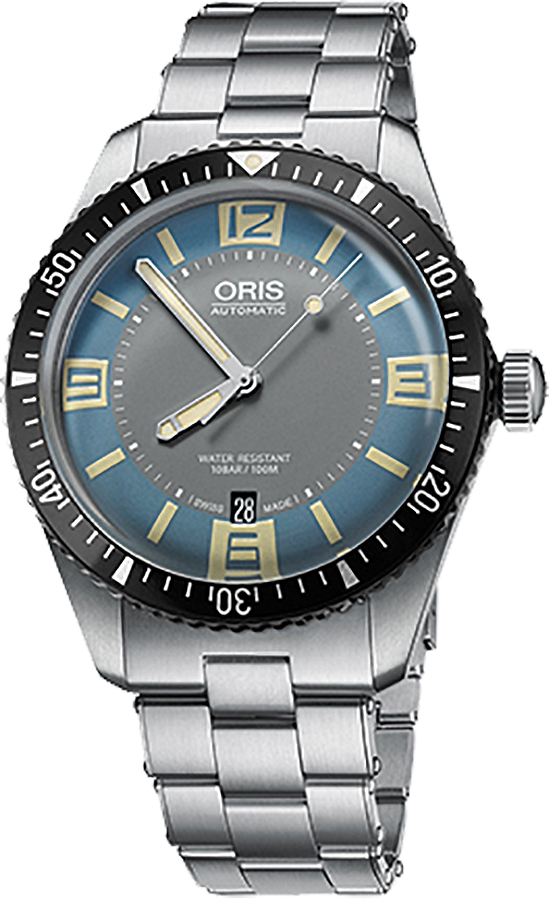 Oris Diving Self winding Automatic Blue Mens Watch 73377074065MB 