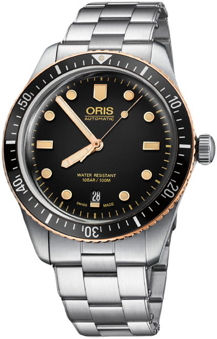 Oris Diving Self winding Automatic Black Mens Watch 73377074354MB 