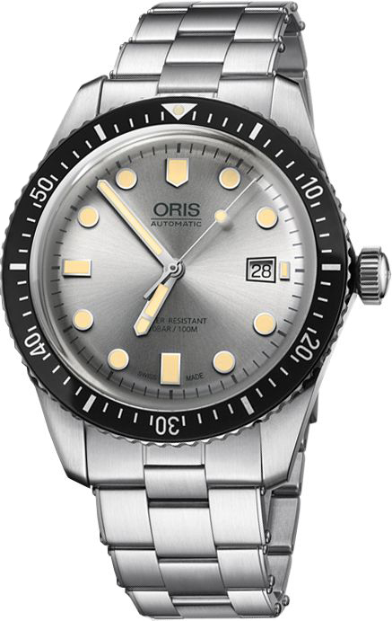 Oris Diving Self winding Automatic Silver Mens Watch 73377204051MB 