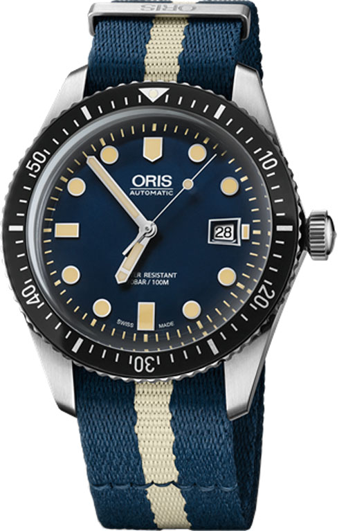 Oris Diving Self winding Automatic Blue Mens Watch 73377204055FS-WHITE 