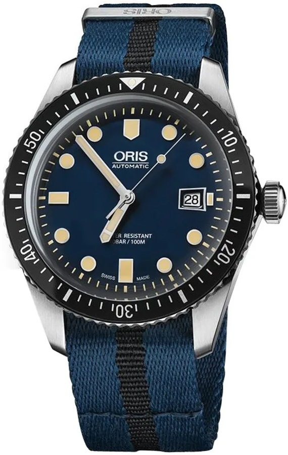 Oris Diving Self winding Automatic Blue Mens Watch 73377204055FS-BLUE 