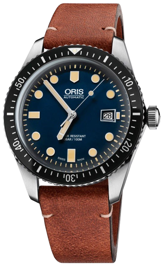 Oris Diving Self winding Automatic Blue Mens Watch 73377204055LS 