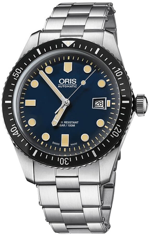Oris Diving Self winding Automatic Blue Mens Watch 73377204055MB 