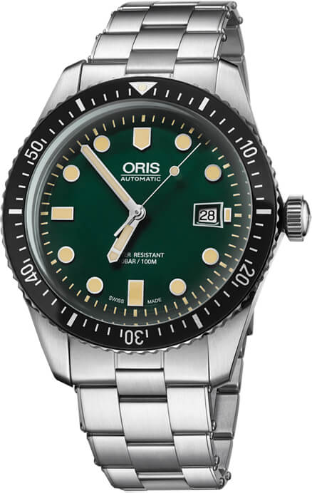 Oris Diving Self winding Automatic Green Mens Watch 73377204057MB 