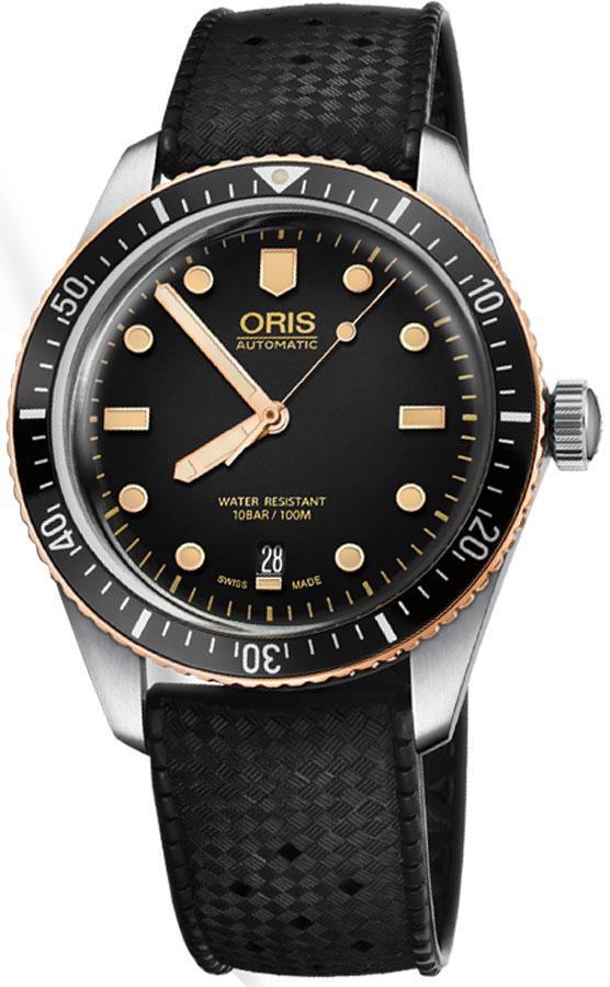 Oris Diving Self winding Automatic Black Mens Watch 73377074354RS 