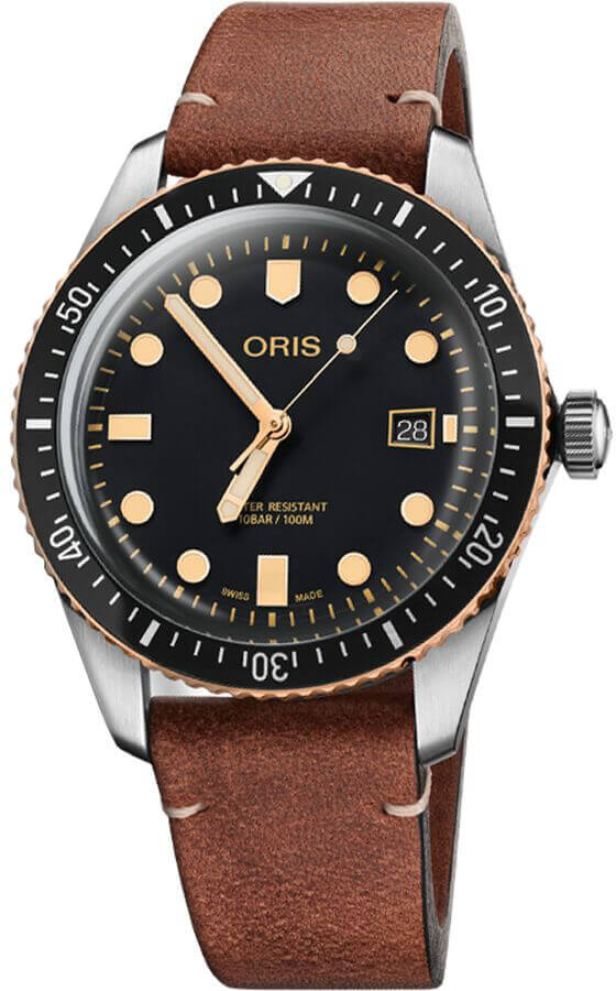 Oris Diving Self winding Automatic Black Mens Watch 73377204354LS 