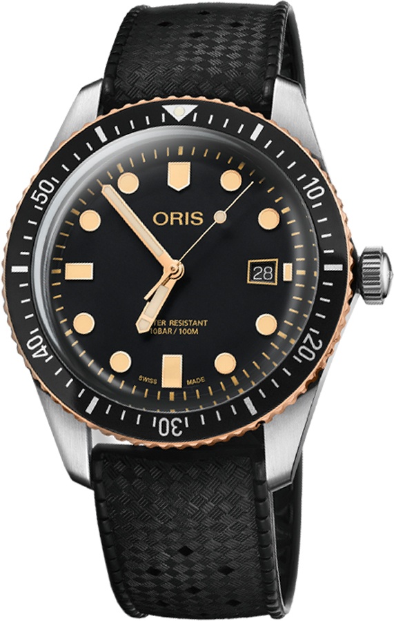 Oris Diving Self winding Automatic Black Mens Watch 73377204354RS 