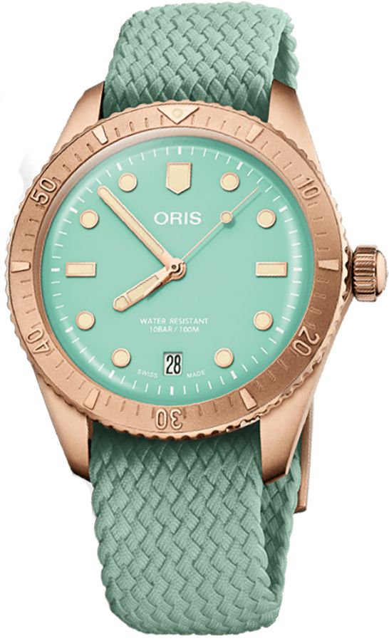 Oris Diving Self Winding Automatic Green Unisex Watch 73377713157FS 