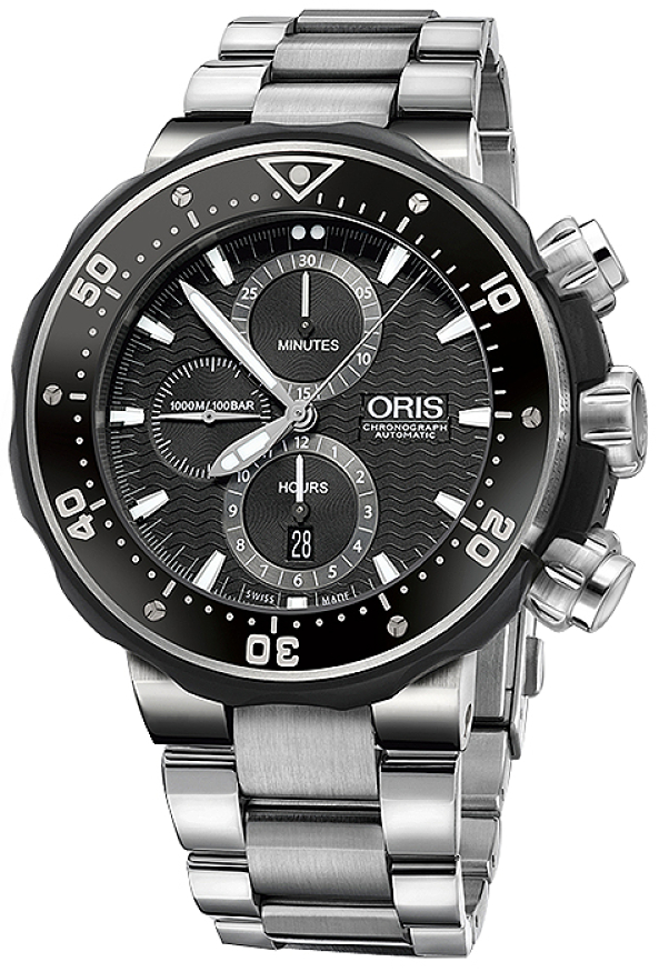 Oris Diving Self winding Automatic Black Mens Watch 77476837154MB 