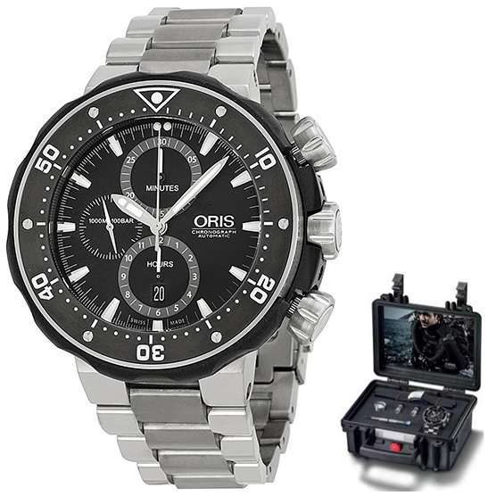 Oris Diving Self winding Automatic Black Mens Watch 77476837154MB-RS 