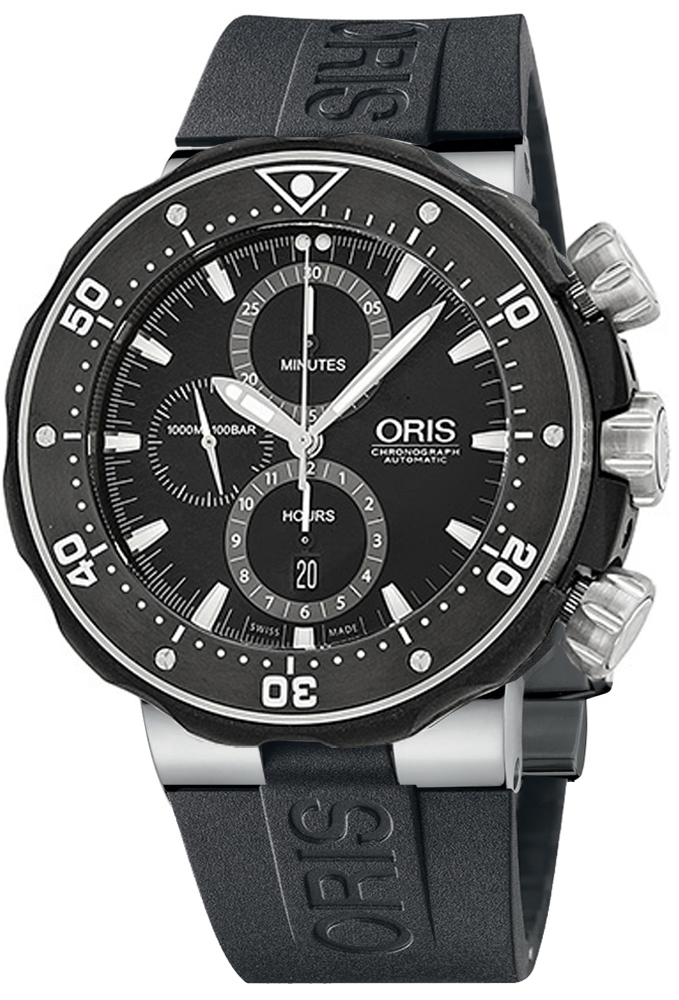 Oris Diving Self winding Automatic Black Mens Watch 77476837154RS 