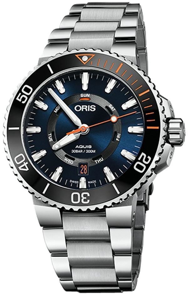 Oris Diving Self winding Automatic Blue Mens Watch 73577344185MB 