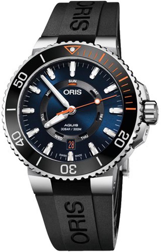 Oris Diving Self winding Automatic Blue Mens Watch 73577344185RS 