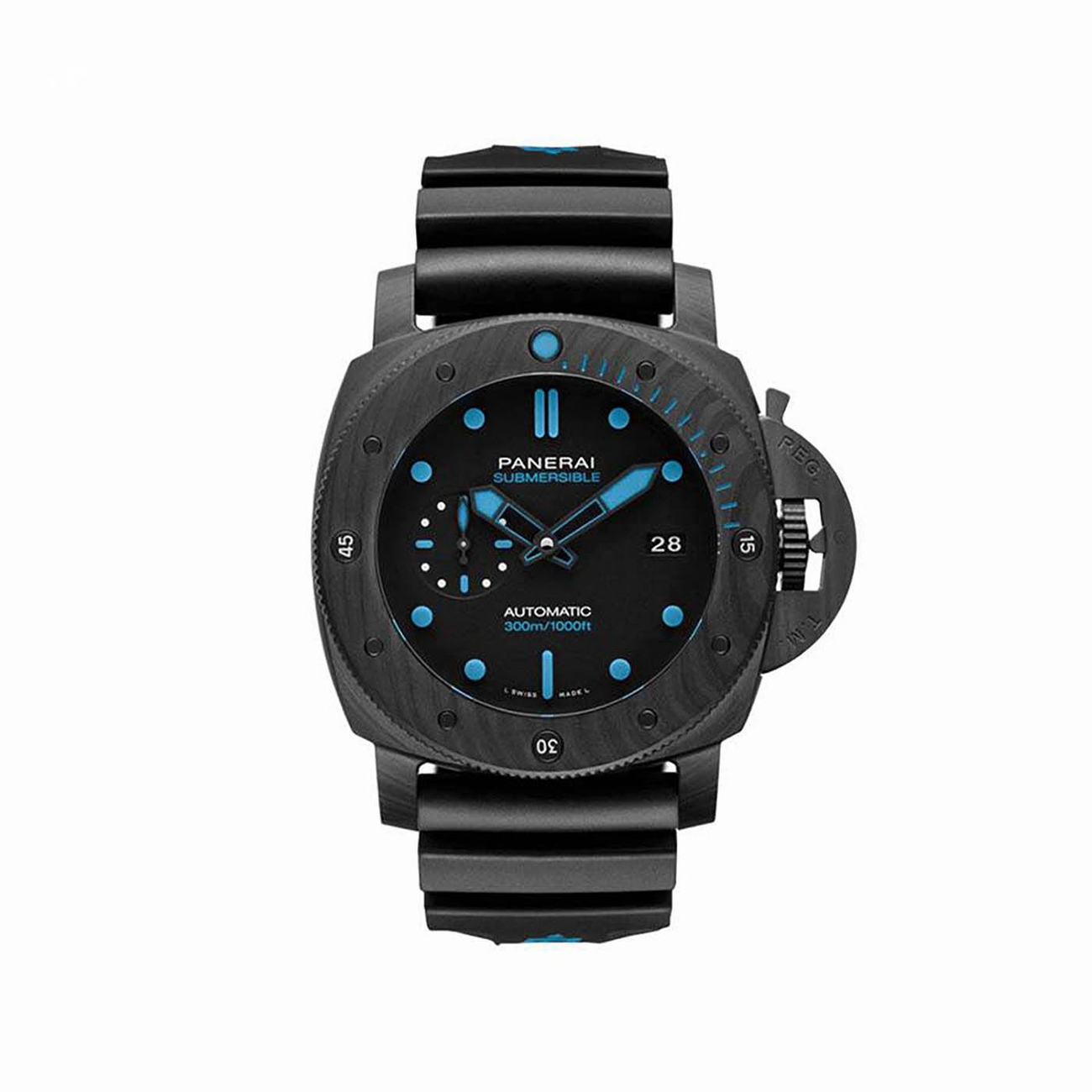 Panerai Luminor Submersible Carbotech Black Dial Men's Watch PAM01616 