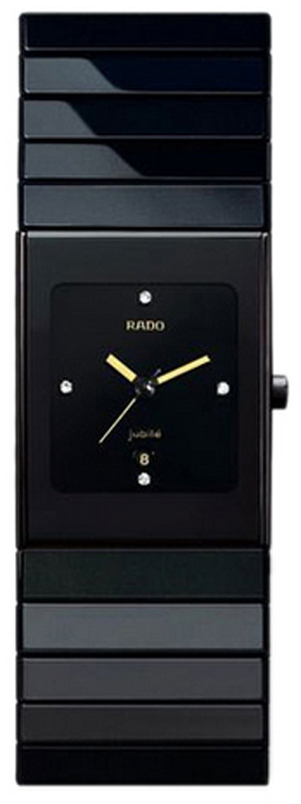 Rado Ceramica Battery Operated Quartz Black Ladies Watch R21347742 