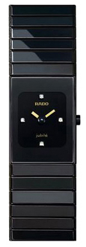 Rado Ceramica Battery Operated Quartz Black Ladies Watch R21540742 