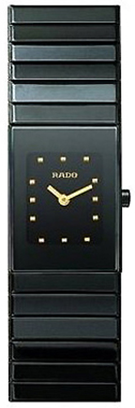 Rado Ceramica Battery Operated Quartz Black Ladies Watch R21540162 