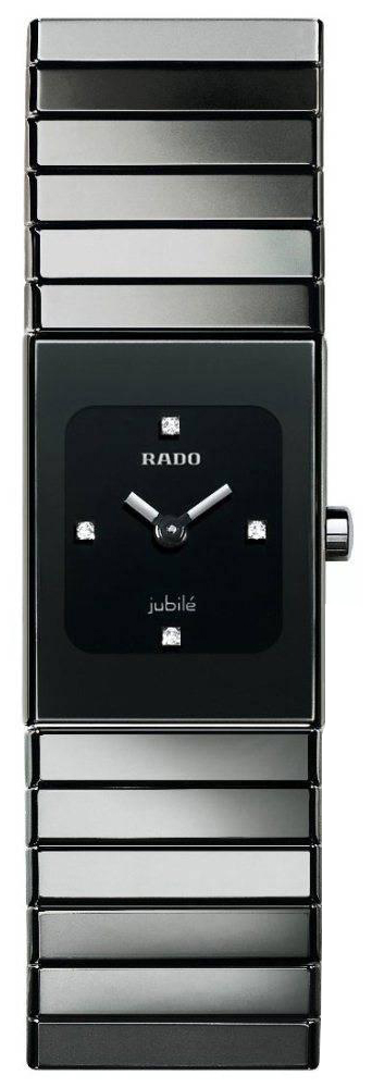Rado Ceramica Battery Operated Quartz Black Ladies Watch R21827752 