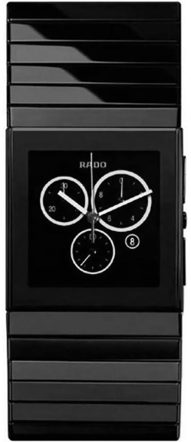 Rado Ceramica Battery Operated Quartz Black Mens Watch R21714152 