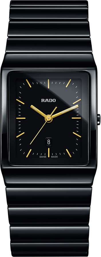 Rado Ceramica Battery Operated Quartz Black Mens Watch R21700182 