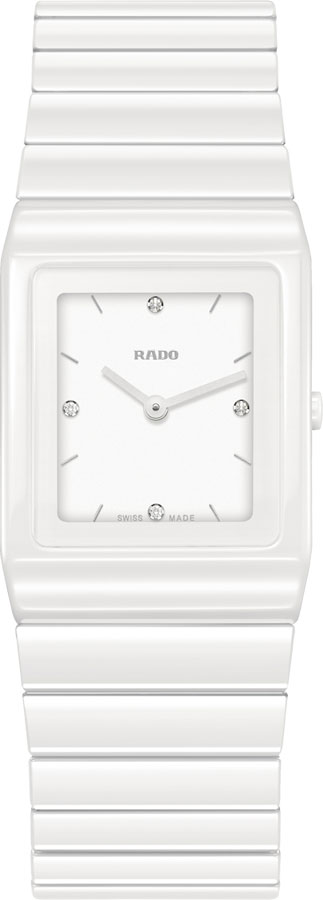 Rado Ceramica Battery Operated Quartz White Ladies Watch R21703712 