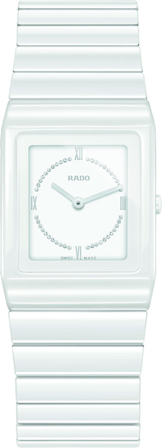 Rado Ceramica Battery Operated Quartz White Ladies Watch R21703732 