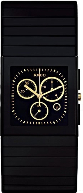 Rado Ceramica Battery Operated Quartz Black Mens Watch R21735152 