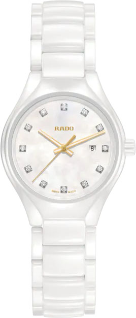 Rado True Battery Operated Quartz Pearl White Ladies Watch R27061902 