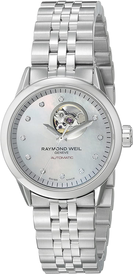 Raymond Weil Freelancer Self winding Automatic Pearl White Ladies Watch 2410-ST-97081 