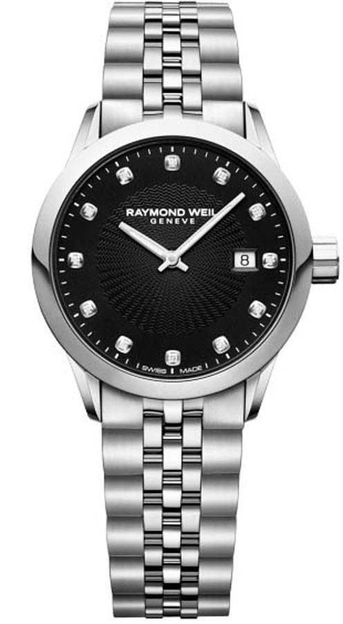 Raymond Weil Freelancer Battery Operated Quartz Black Ladies Watch 5629-ST-20081 