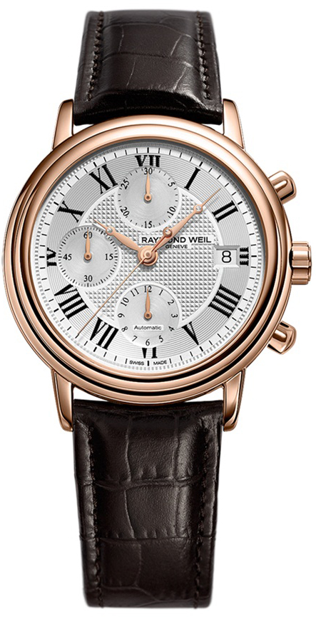Raymond Weil Maestro Self winding Automatic Silver Mens Watch 7737-PC5-00659 