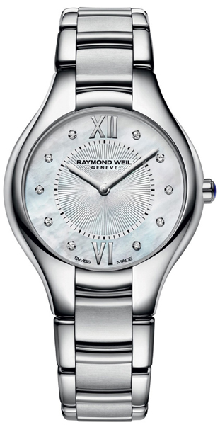 Raymond Weil Noemia Battery Operated Quartz Pearl White Ladies Watch 5132-ST-00985 
