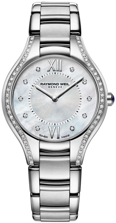 Raymond Weil Noemia Battery Operated Quartz Pearl White Ladies Watch 5132-STS-00985 