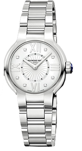 Raymond Weil Noemia Battery Operated Quartz Pearl White Ladies Watch 5932-ST-00995 