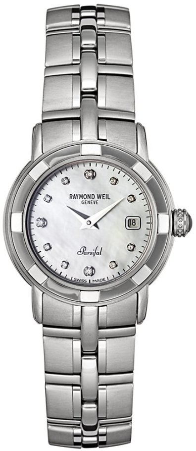 Raymond Weil Parsifal Battery Operated Quartz Pearl White Ladies Watch 9441-ST-97081 