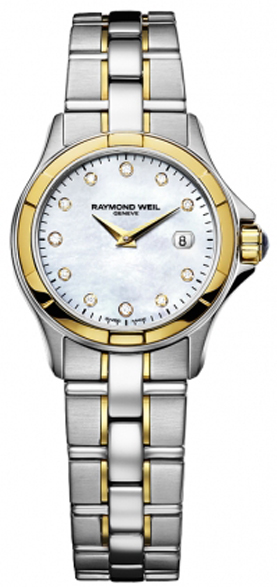 Raymond Weil Parsifal Battery Operated Quartz Pearl White Ladies Watch 9460-SG-97081 