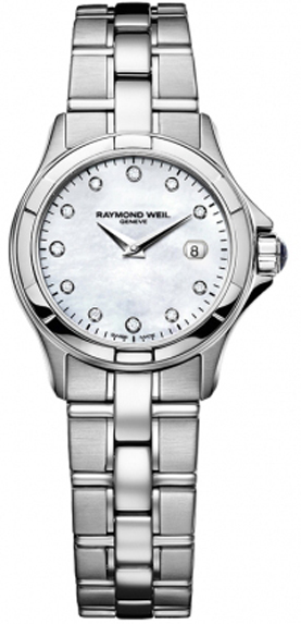 Raymond Weil Parsifal Battery Operated Quartz Pearl White Ladies Watch 9460-ST-97081 