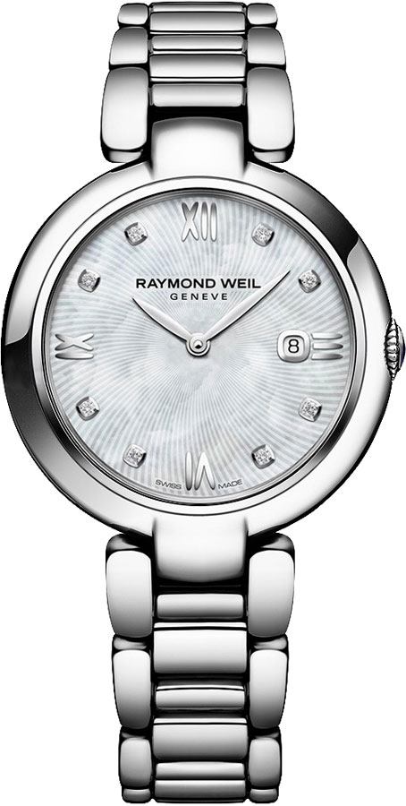 Raymond Weil Shine Battery Operated Quartz White Ladies Watch 1600-ST-00995 