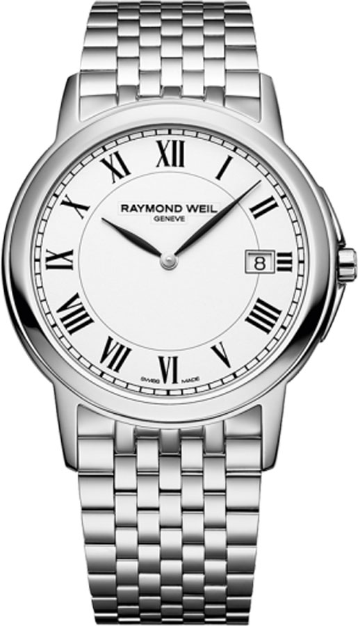 Raymond Weil Tradition Battery Operated Quartz Silver Mens Watch 5466-ST-00300 