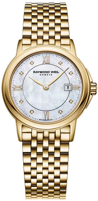 Raymond Weil Tradition Battery Operated Quartz Pearl White Ladies Watch 5966-P-00995 
