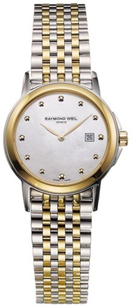 Raymond Weil Tradition Battery Operated Quartz White Ladies Watch 5966-STP-97001 
