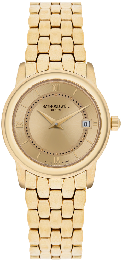 Raymond Weil Tradition Battery Operated Quartz Gold Ladies Watch 5398-P-00107 