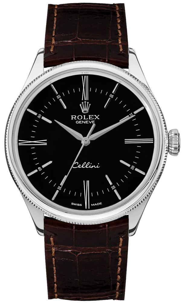 Rolex Cellini Self winding Automatic Black Mens Watch 50509-BLKBR 