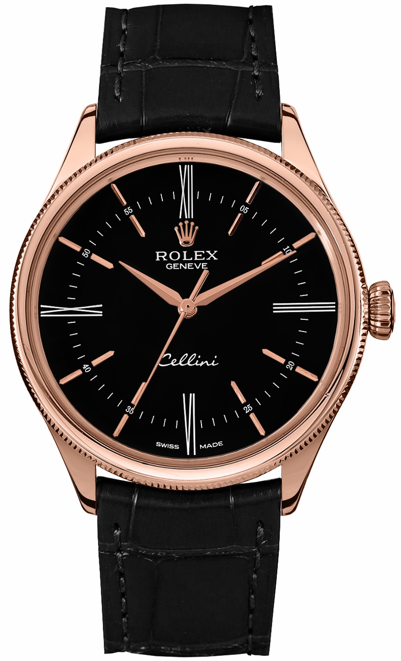 Rolex Cellini Self winding Automatic Chronometer Black Mens Watch 50505-BLKBK 