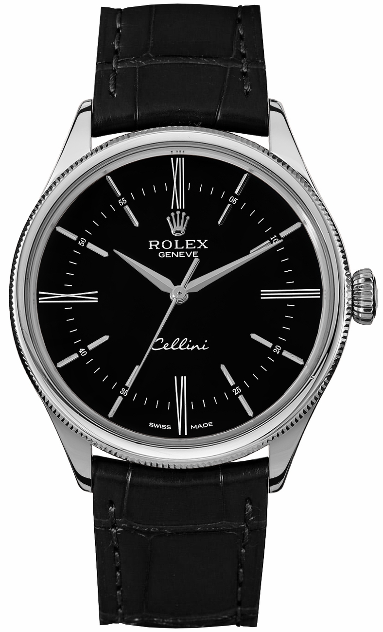 Rolex Cellini Time Black Dial Watch 50509 