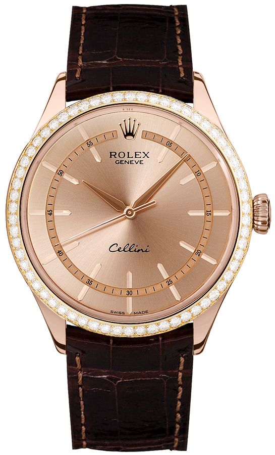 Rolex Cellini Self winding Automatic Pink Mens Watch 50705RBR-0010 
